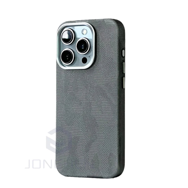 Luxury Camouflage Leather Fabric Magnetic Shockproof Case For iPhone