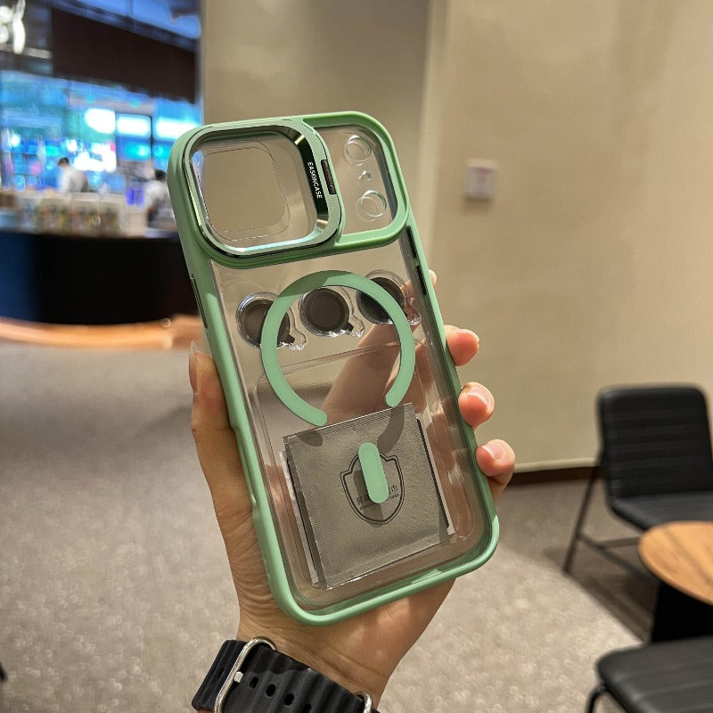 New Magnetic Transparent Invisible lens Holder Phone Case for iPhone