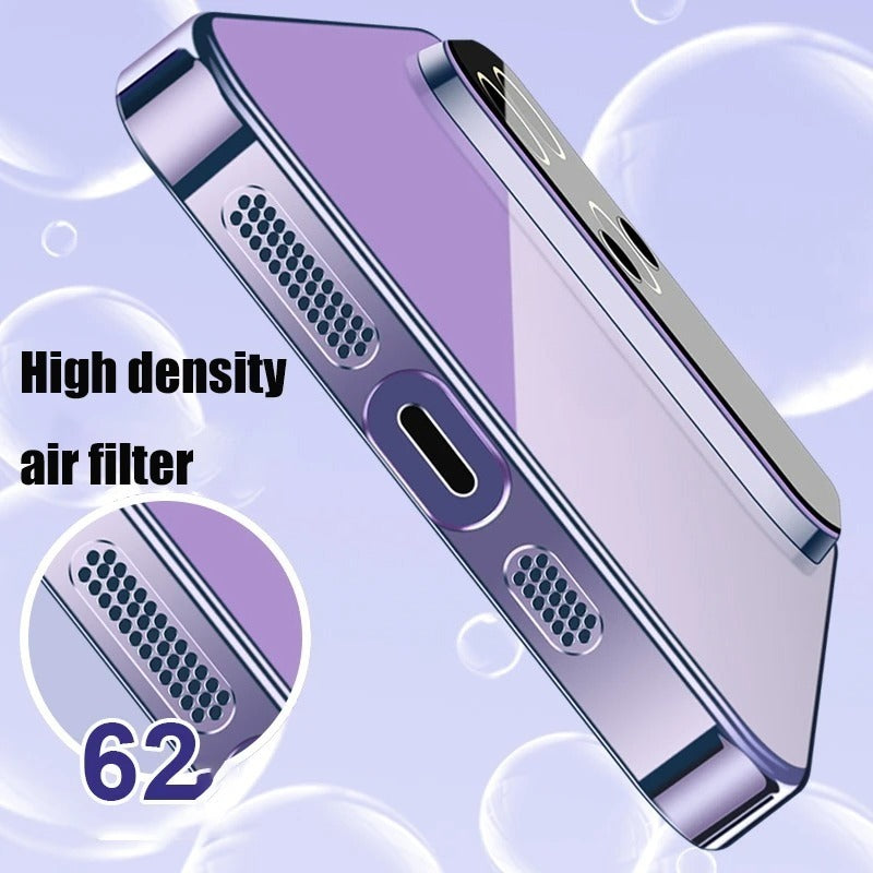 Luxury Plating Clear Hard PC Glass Lens Protection Case For iPhone