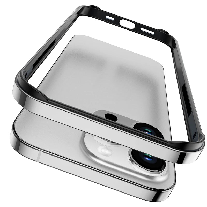 Metal framed phone case for iPhone