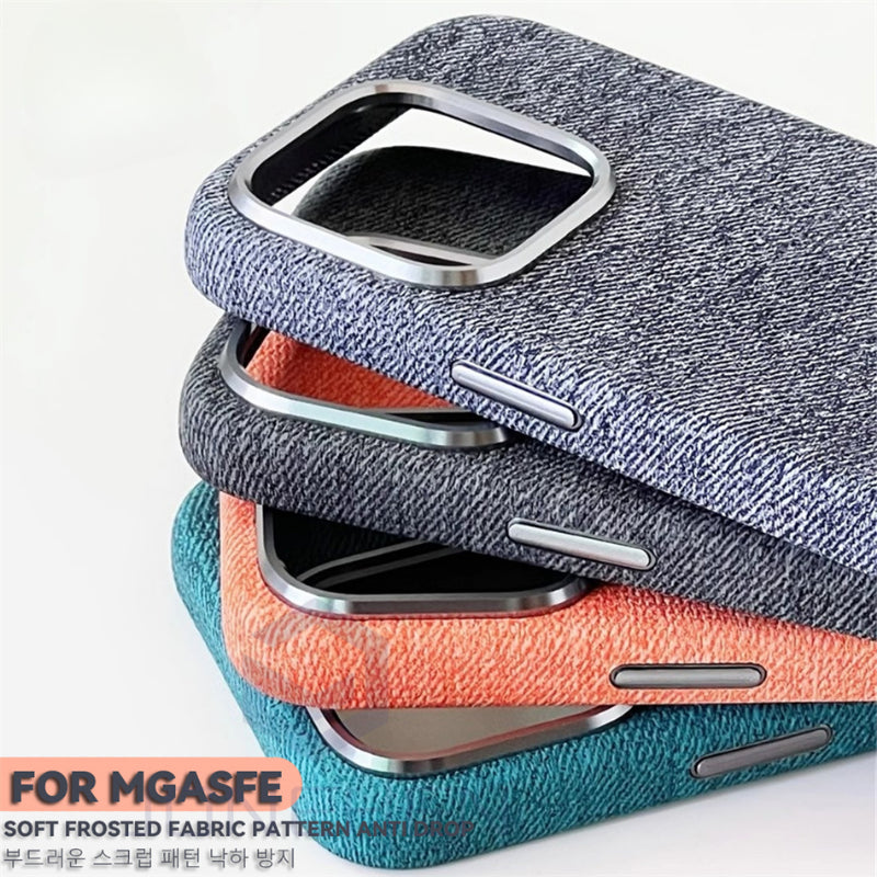 Magnetic Denim Fabric Case For iPhone
