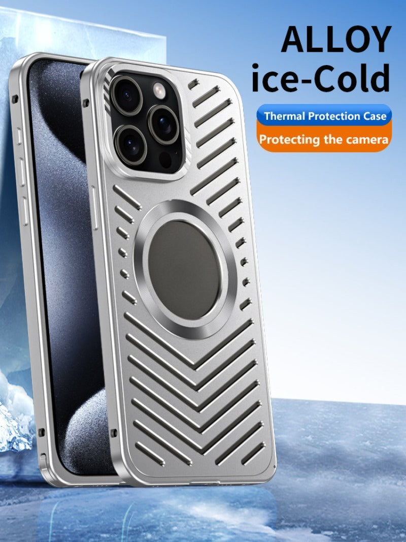 Metal snap-on magnetic phone case for iPhone