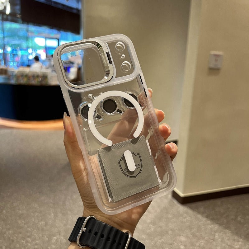 New Magnetic Transparent Invisible lens Holder Phone Case for iPhone