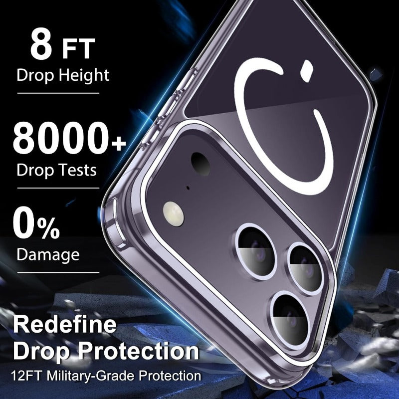Shockproof phone case for iPhone + tempered glass