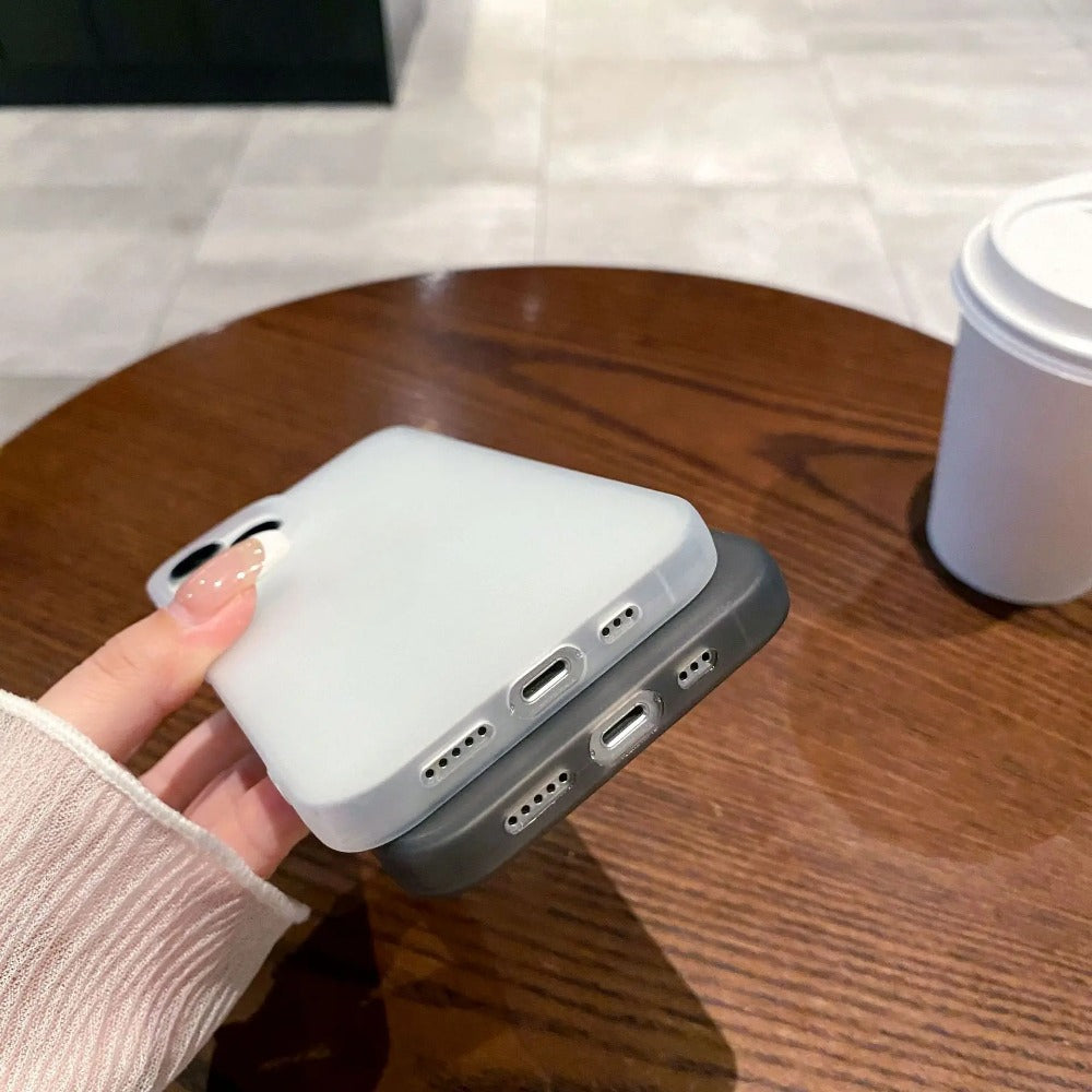 Soft silicone matte transparent phone case for iPhone