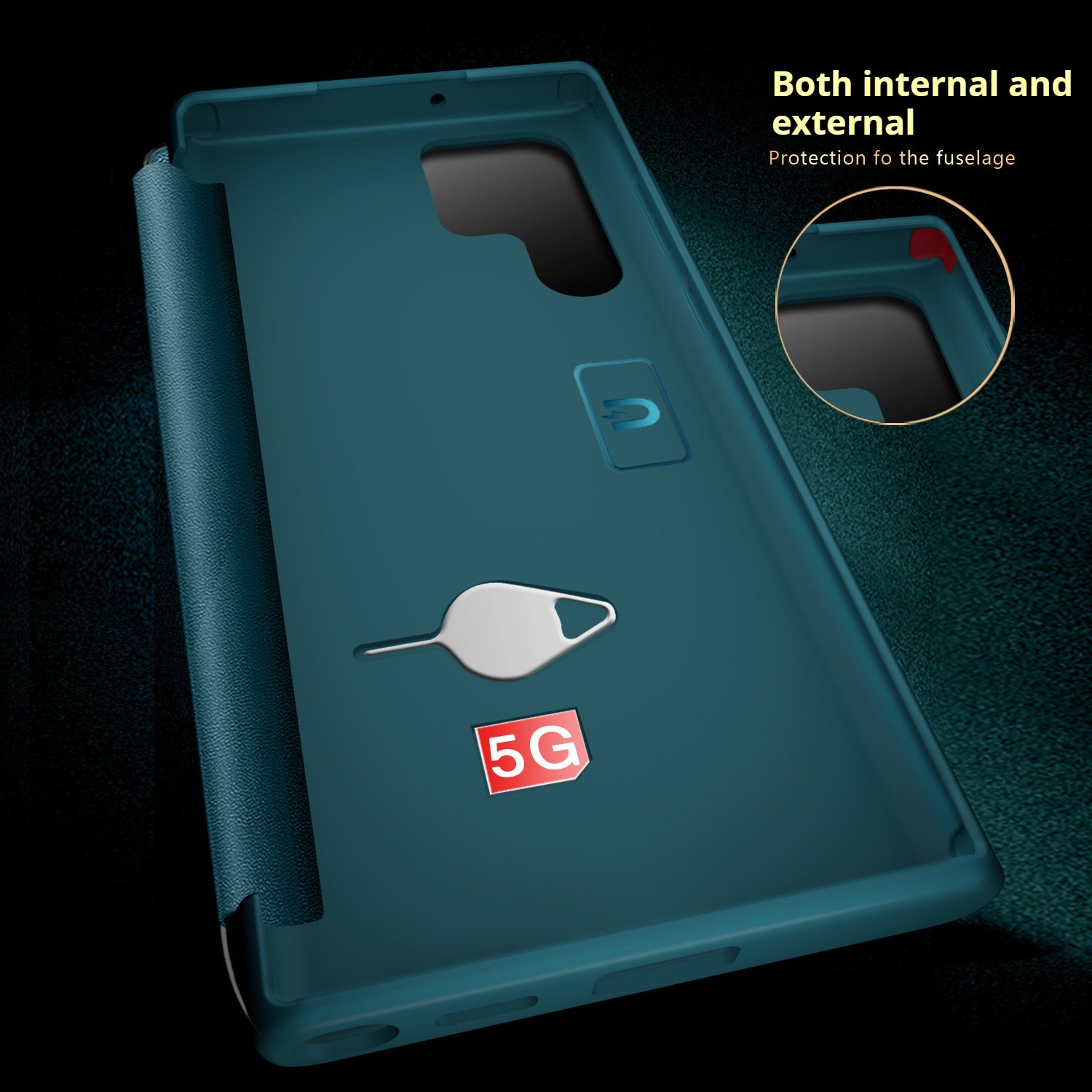 Plain leather side window flip phone case for Samsung