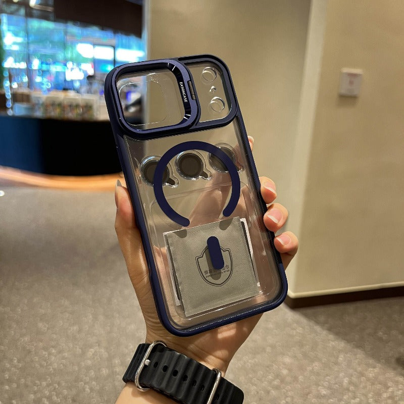 New Magnetic Transparent Invisible lens Holder Phone Case for iPhone