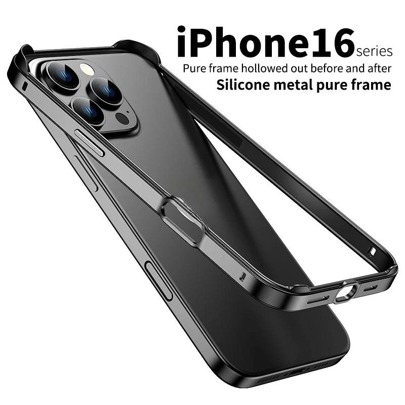 Metal framed phone case for iPhone
