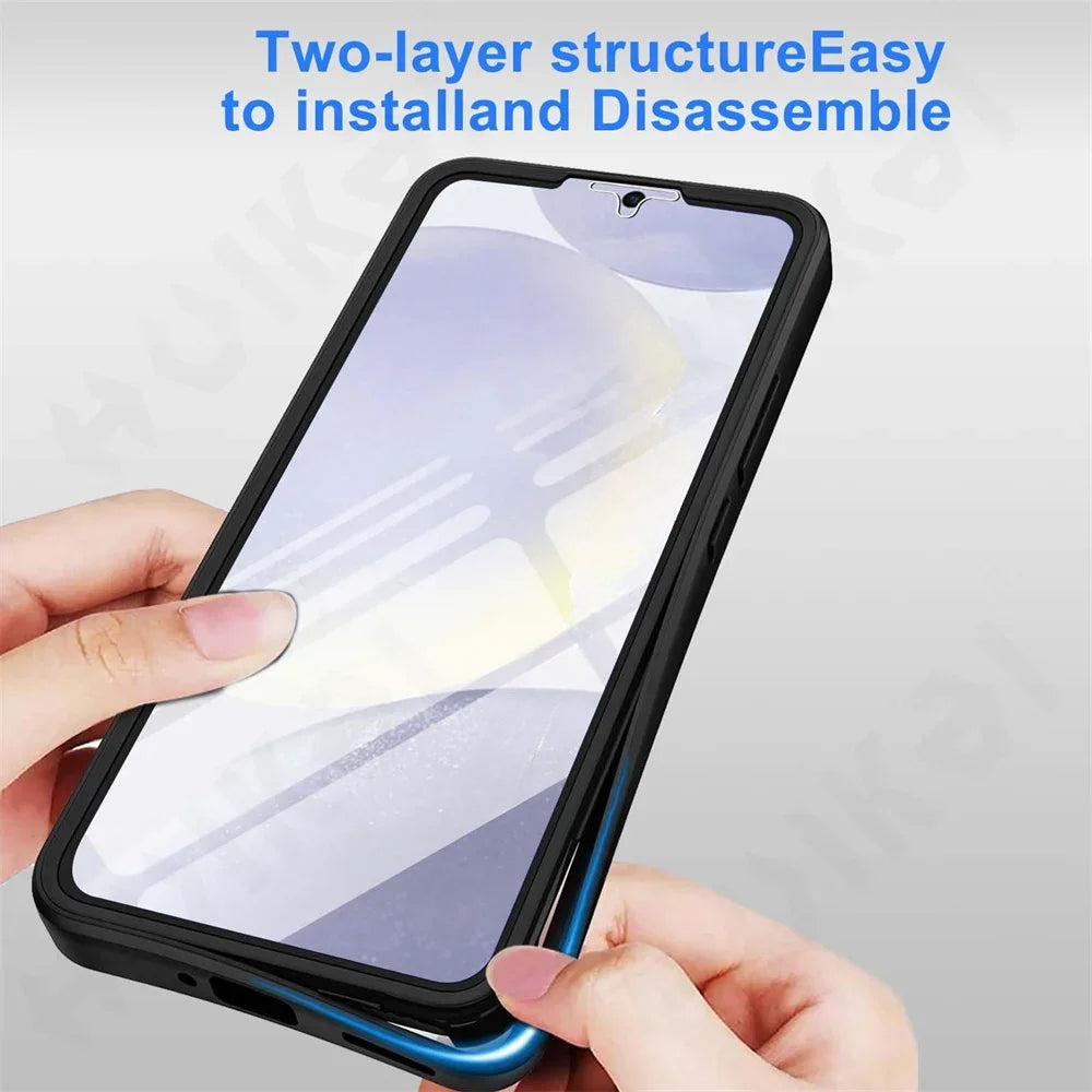 2025 new fully shockproof silicone screen protector phone case suitable for Samsung