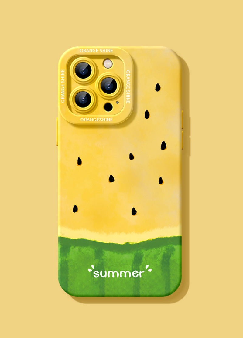Summer fresh watermelon printed silicone phone case for iPhone