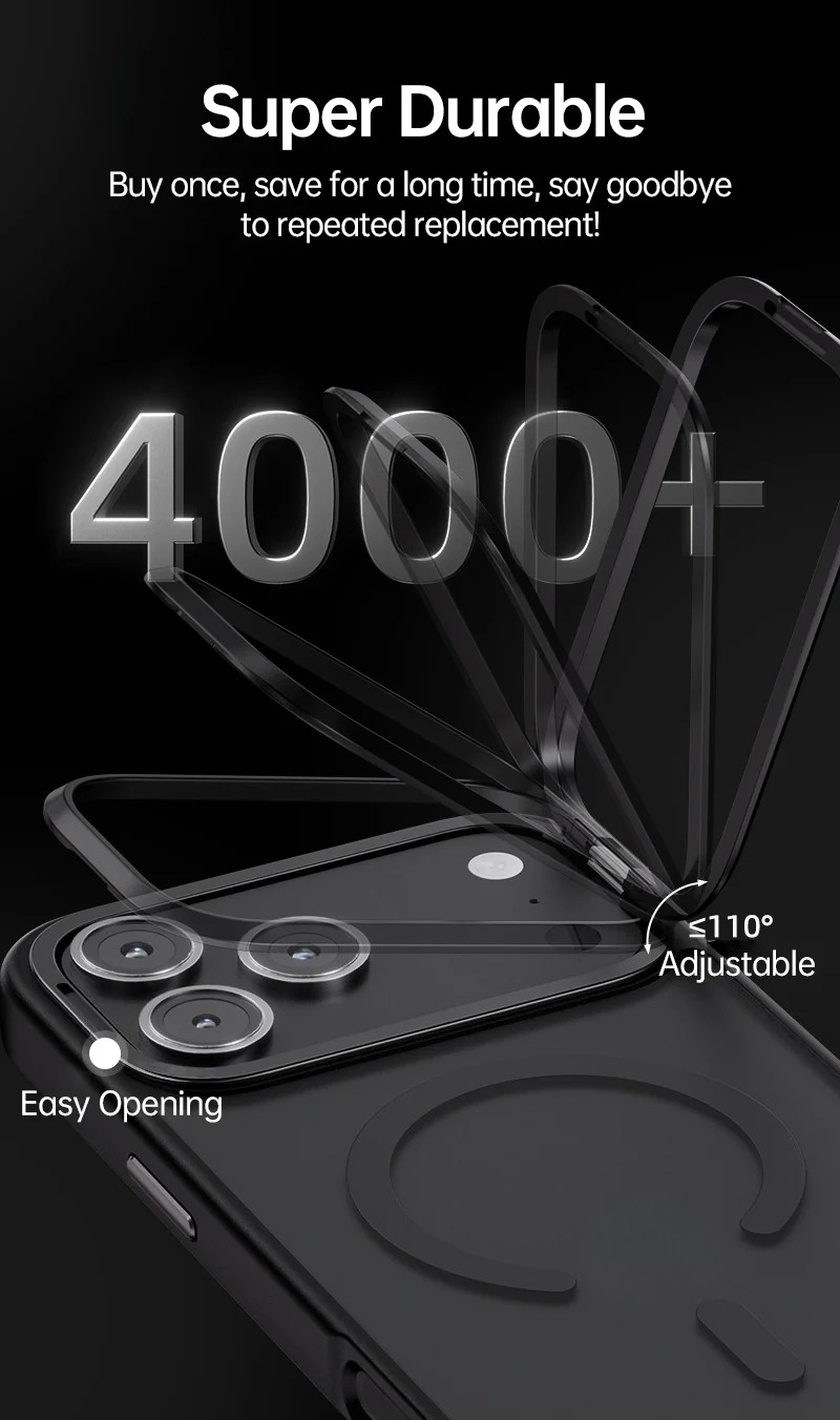 CaseSun-Highlighting the 4000+ adjustable bracket and the case's long-lasting durability with the ability to withstand multiple uses.