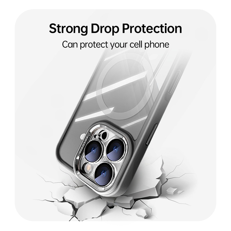 Shockproof transparent MagSafe iPhone 17 case by LEKCASE, strong drop protection with reinforced corners for daily durability.