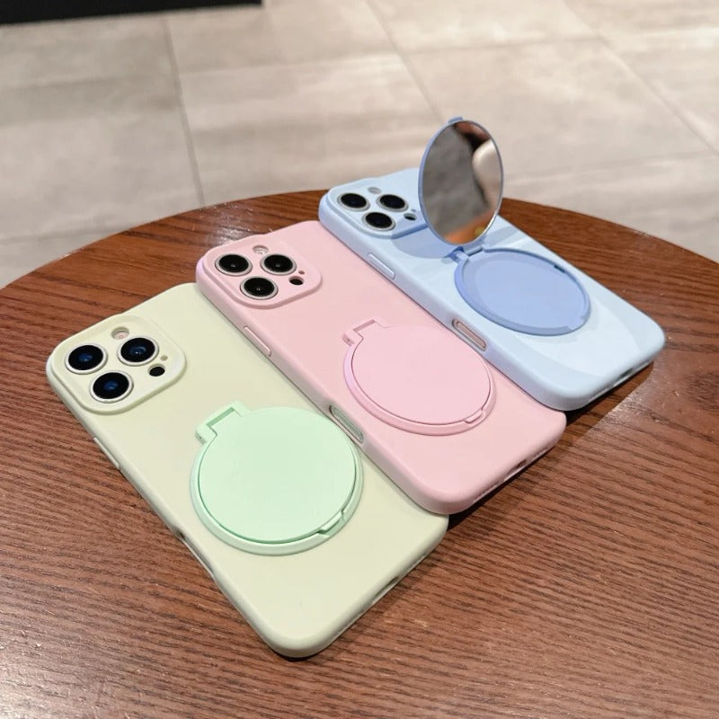 Luxury Mirror Flip Stand Holder Bracket Case For iPhone