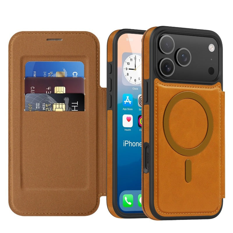   Magnetic Leather Wallet Business Phone Case for iPhone