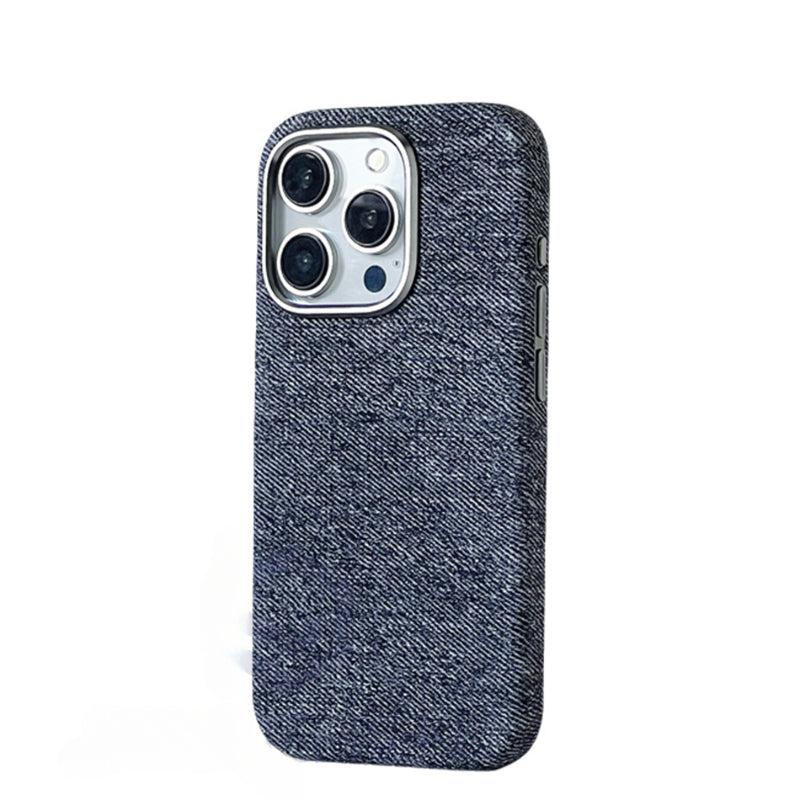 Magnetic Denim Fabric Case For iPhone