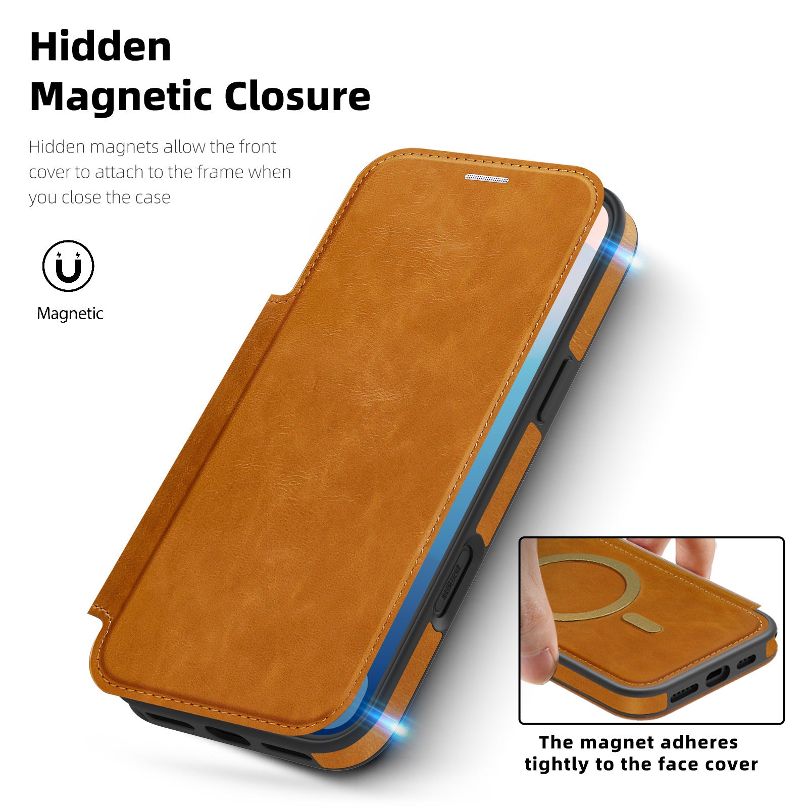   Magnetic Leather Wallet Business Phone Case for iPhone