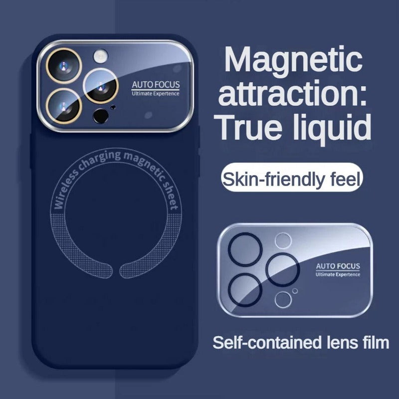 Large window liquid silicone phone case suitable for iPhone