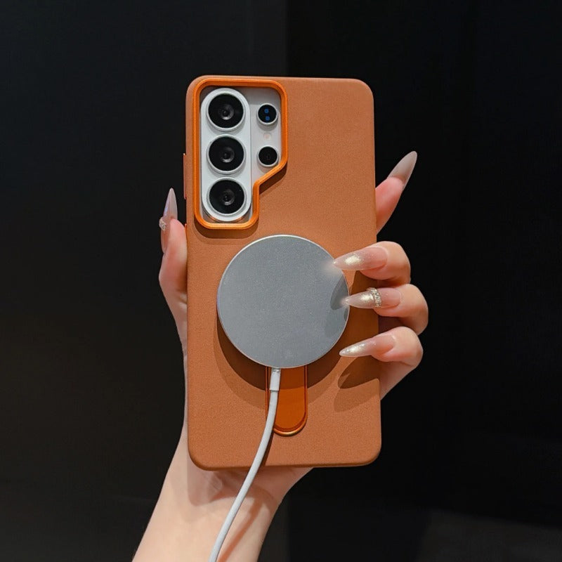 Invisible Stand Magnetic Charging Shockproof Phone Case for Samsung