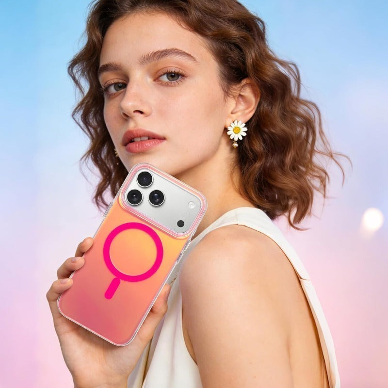 Designed for Iphone  Case - Iridescent Magnetic Cute Phone Cover
