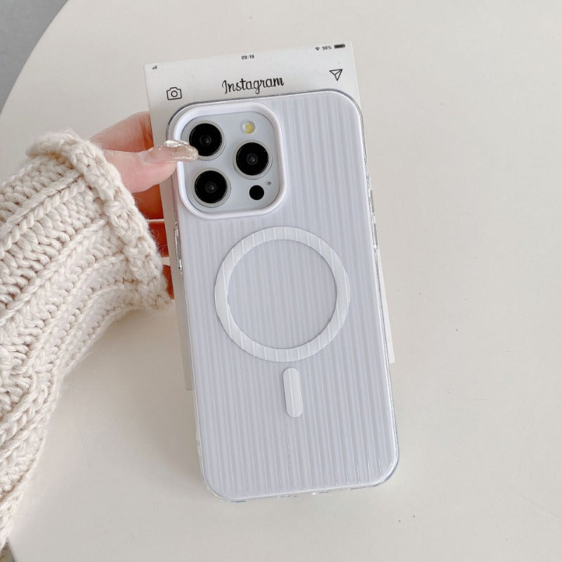 Corrugated solid color simple phone case for iPhone