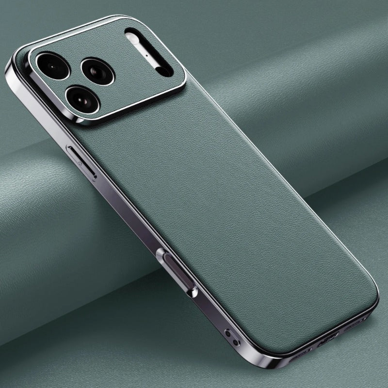 Luxury Leather Phone Case with Full Lens Protection for iPhone