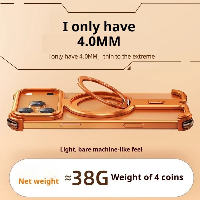 Magsafe wireless charging case for iPhone with a 360° rotating ring holder, shockproof and magnetic design.