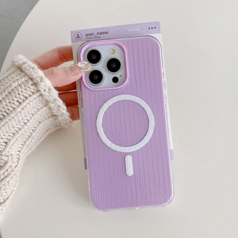 Corrugated solid color simple phone case for iPhone