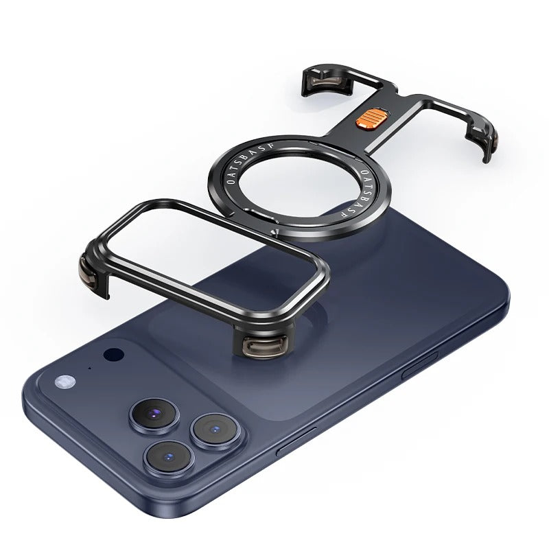 Magsafe wireless charging case for iPhone with a 360° rotating ring holder, shockproof and magnetic design.
