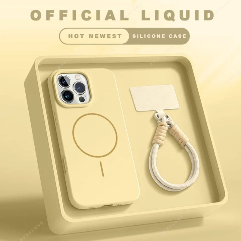 Silicone Lanyard Strap Magnetic Phone Case For iPhone