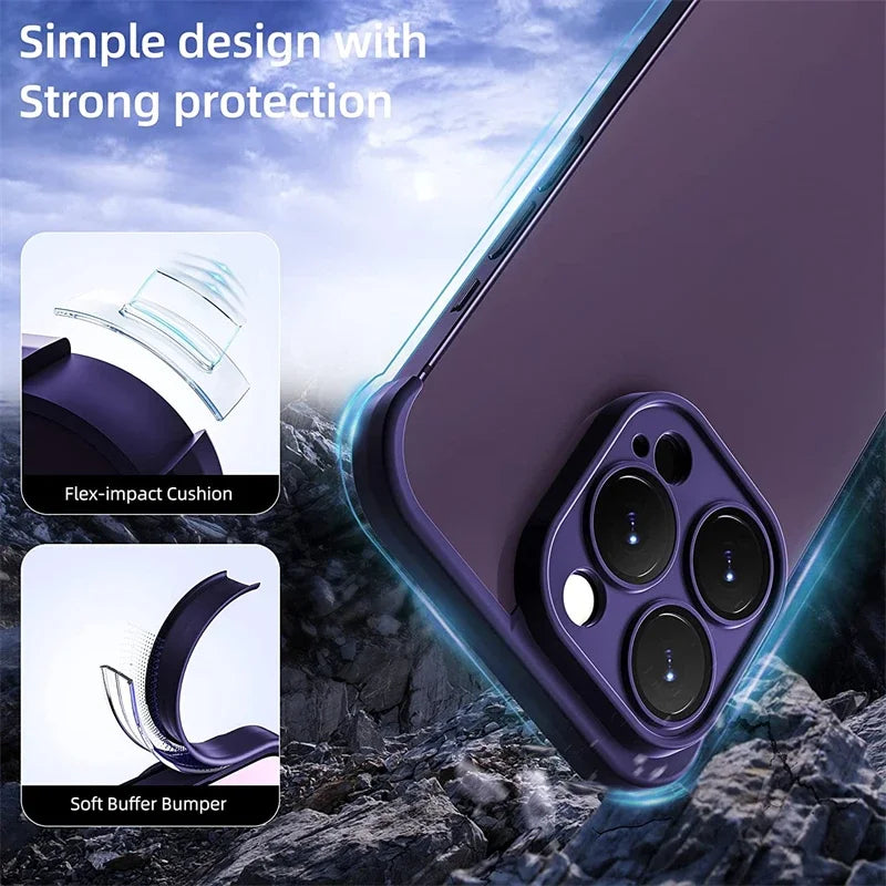 Frameless silicone bumper phone case suitable for iPhone