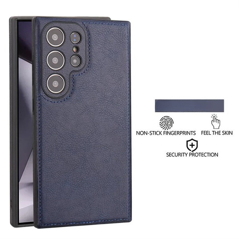 Exclusive Luxury Retro PU Leather Protective Case, Shockproof Soft Bezel, Ultra-thin Back Cover for Samsung