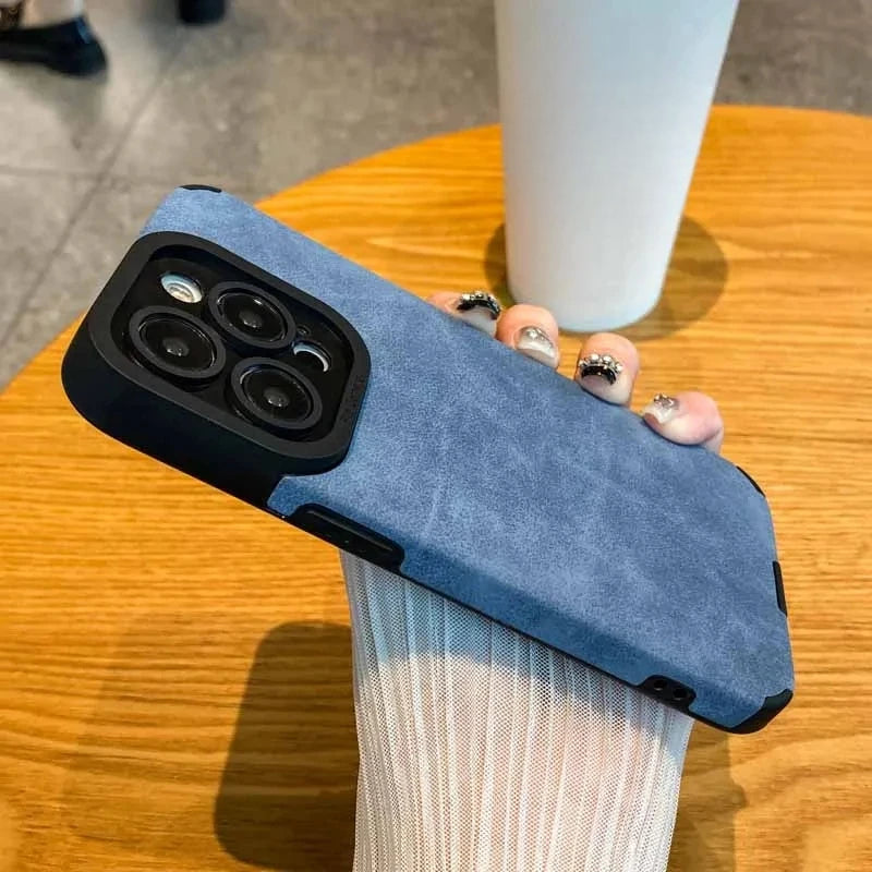 Matte leather silicone phone case suitable for iPhone