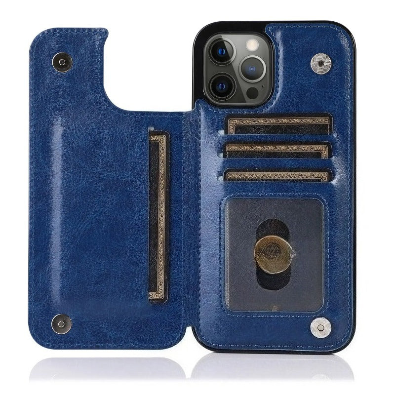 Luxury PU Leather Wallet Case For iPhone 