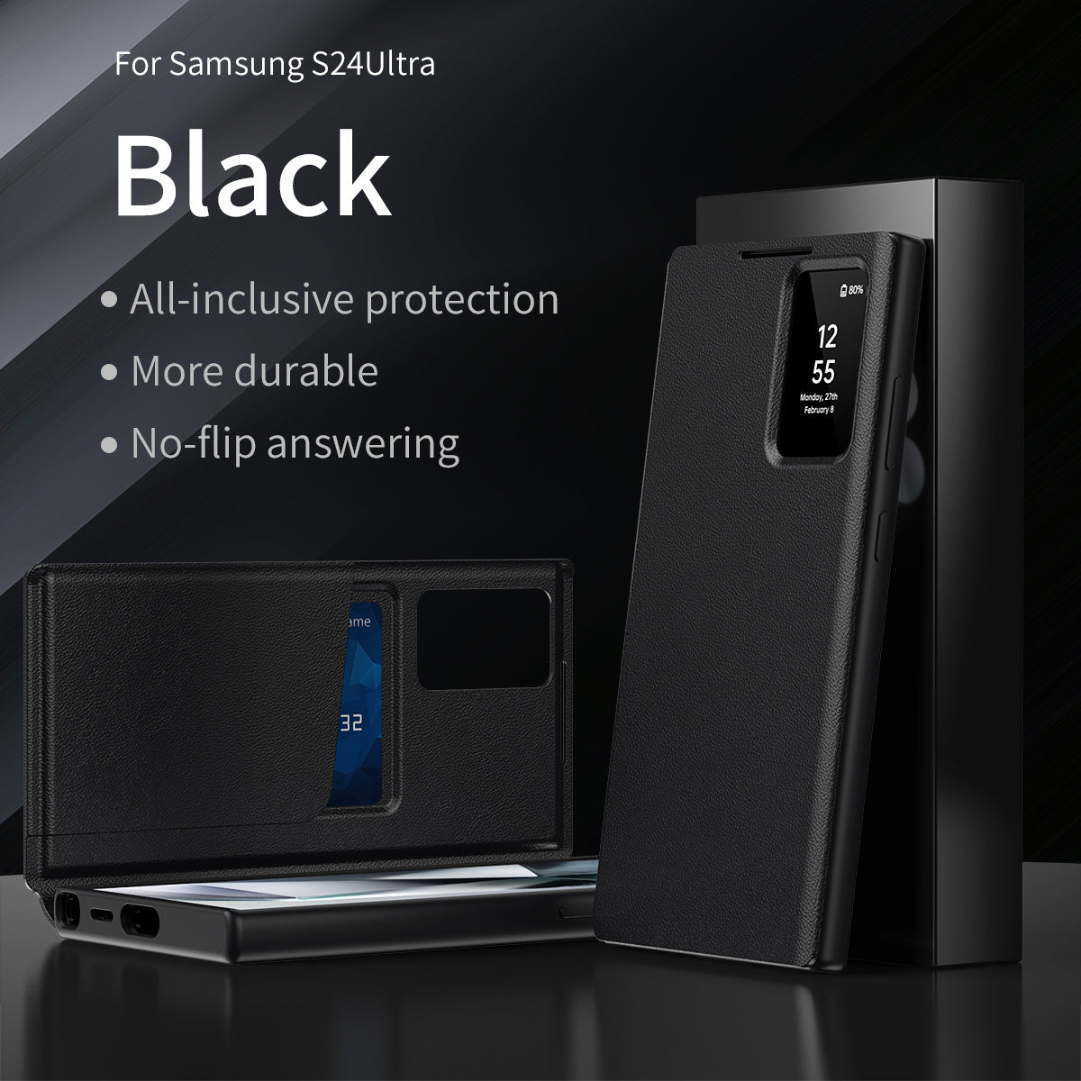 New smart window card insertion phone case for Samsung