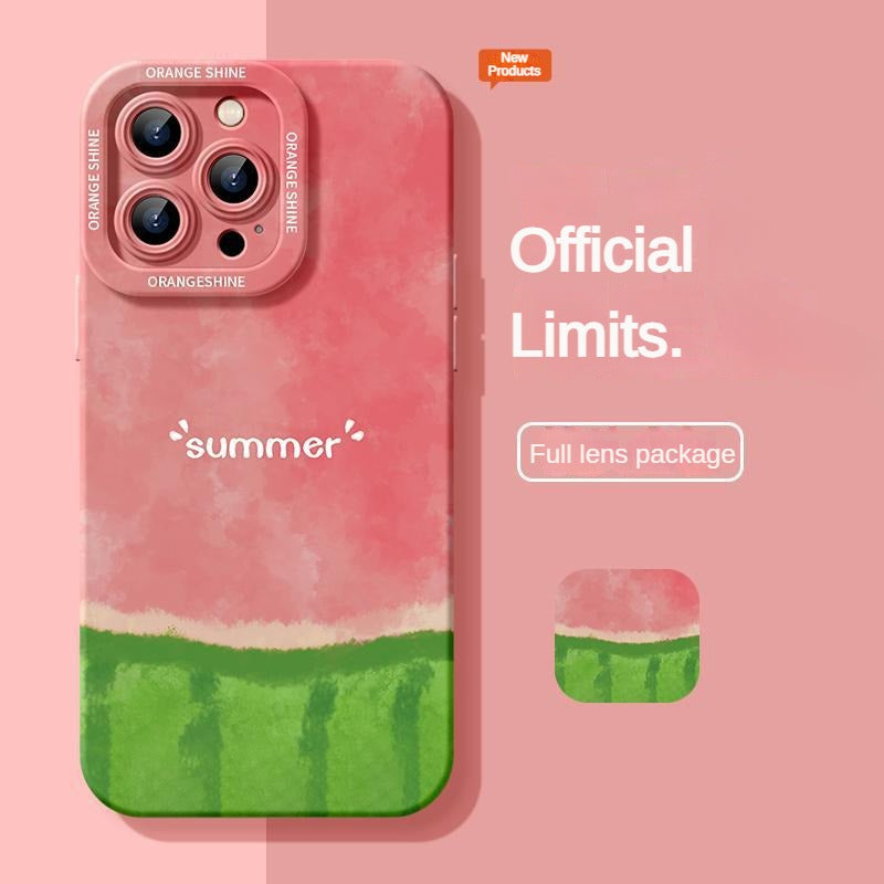 Summer fresh watermelon printed silicone phone case for iPhone