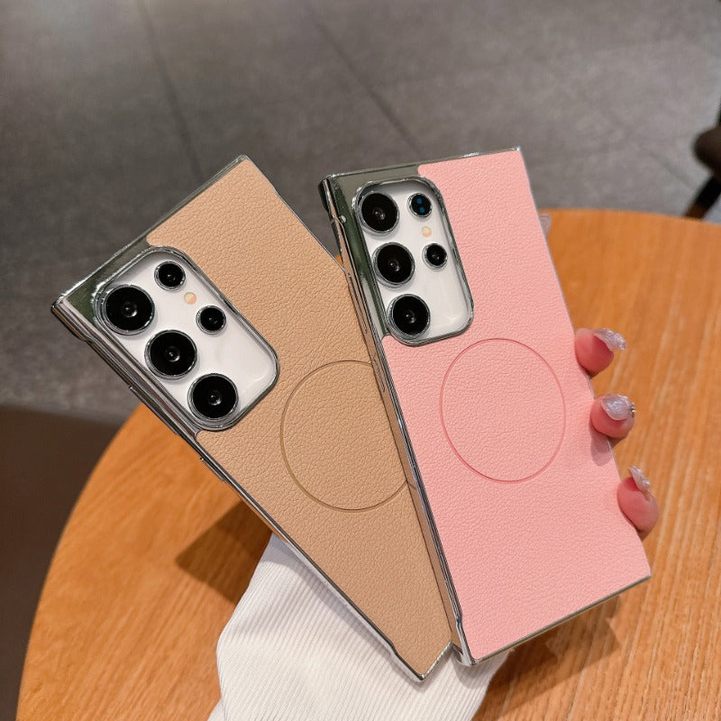 Simple solid color frameless electroplated phone case for Samsung