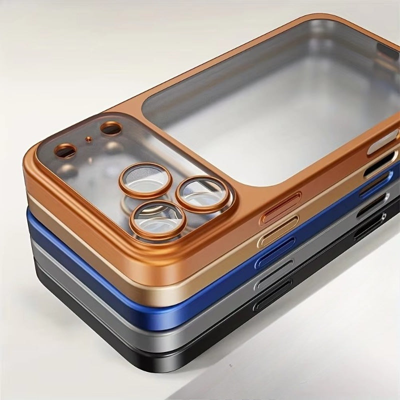 Luxury Plating Matte Hard Phone Case for iPhone Camera Lens Film Protector Frosted Shockproof Cover