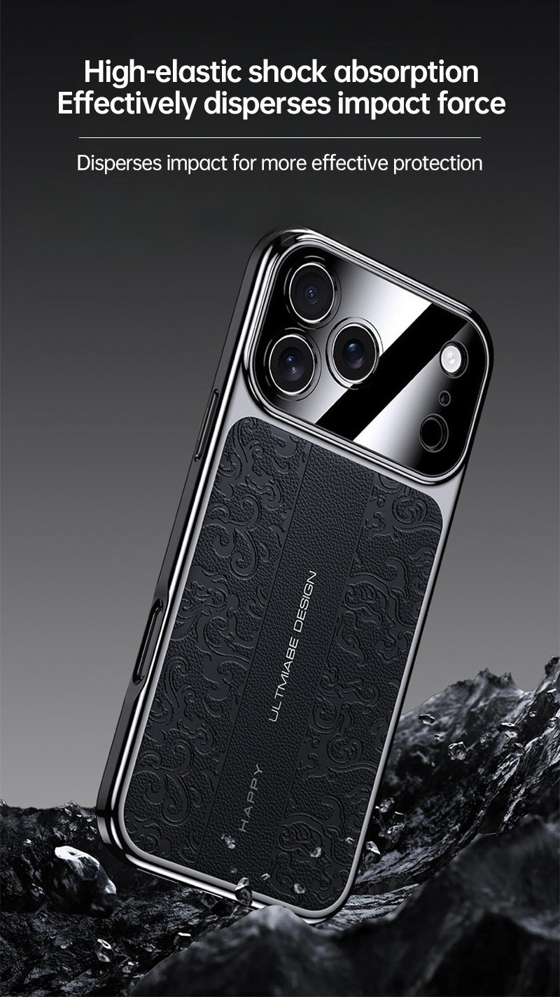 CASESUN iPhone 17 Pro Max case showing raised camera protection and shock-absorbing edges