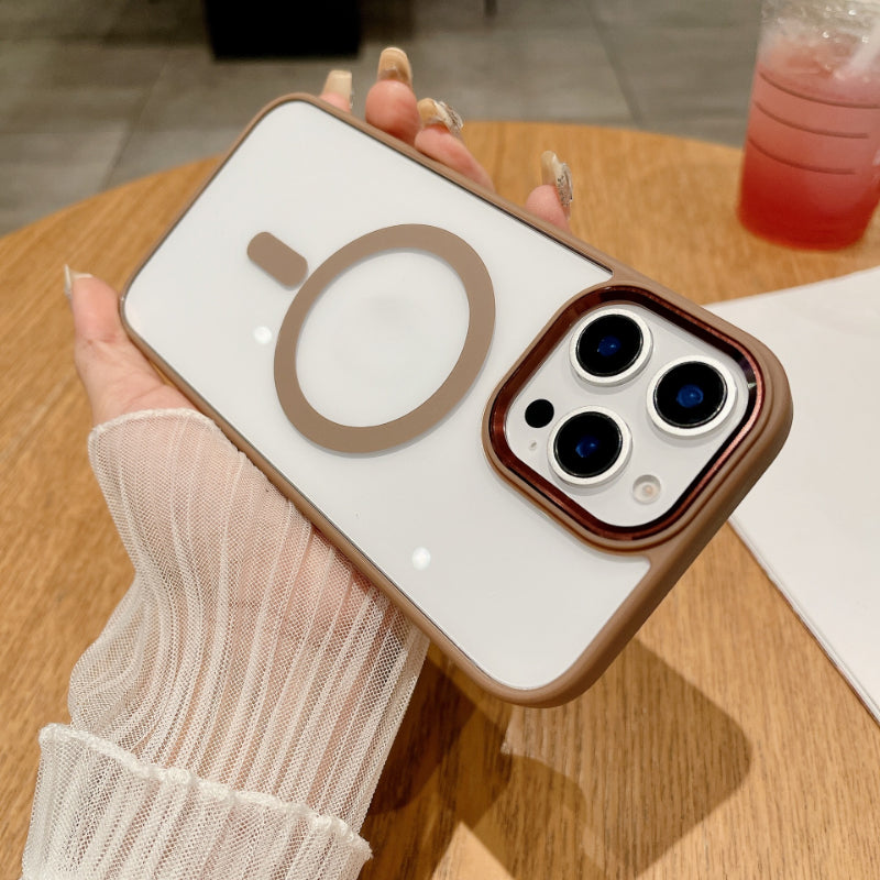 Magnetic transparent phone case suitable for iPhone