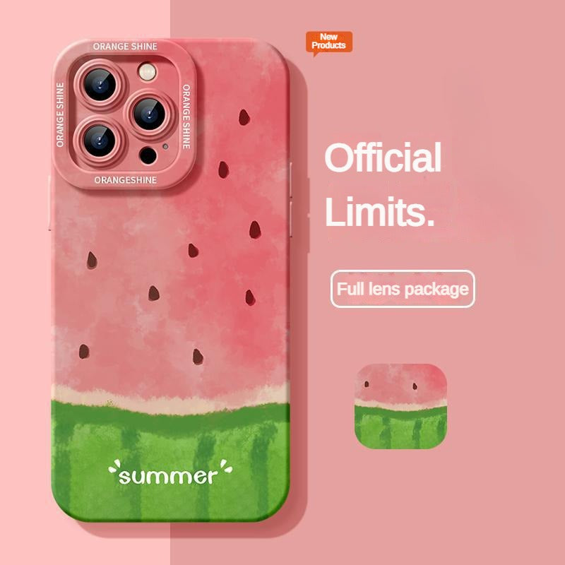 Summer fresh watermelon printed silicone phone case for iPhone
