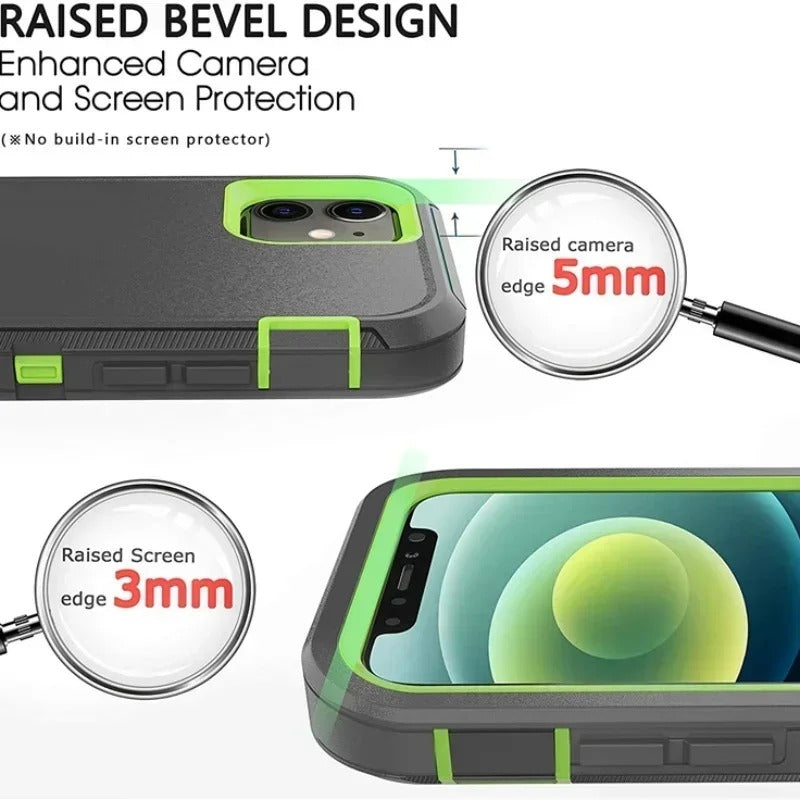 3 in 1 Shockproof Phone Case For iPhone  Case  Belt Clip Cover