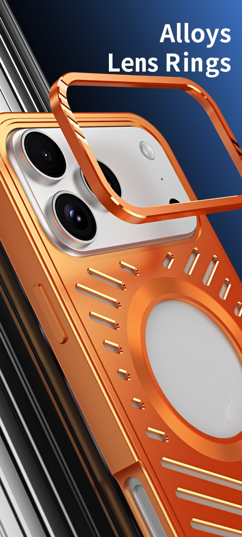 Metal snap-on magnetic phone case for iPhone