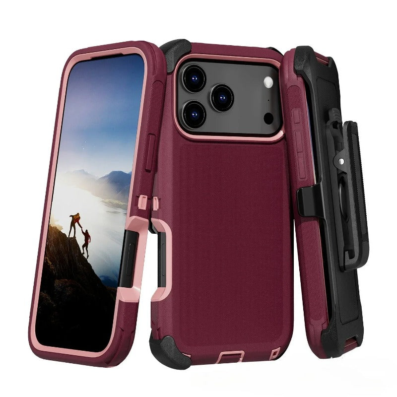 3 in 1 Shockproof Phone Case For iPhone  Case  Belt Clip Cover