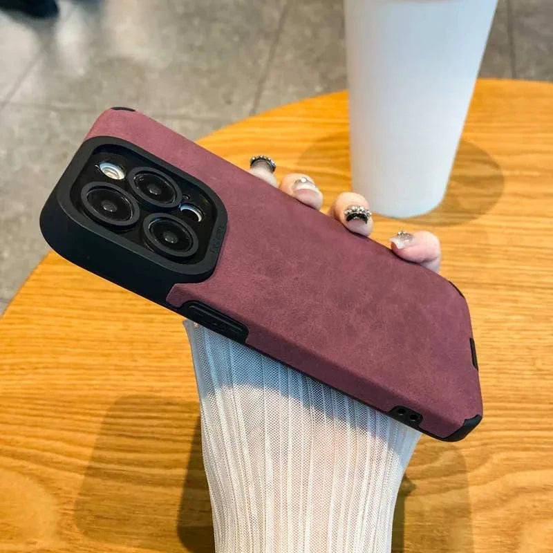 Matte leather silicone phone case suitable for iPhone