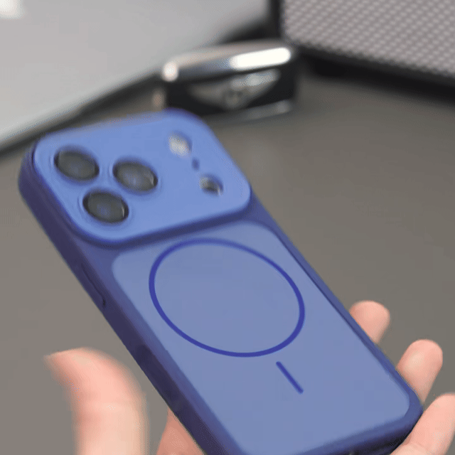 Animated overview of CASESUN matte protective case for iPhone 17 Pro Max, showcasing slim profile, soft-touch finish, and minimalist color-block design.