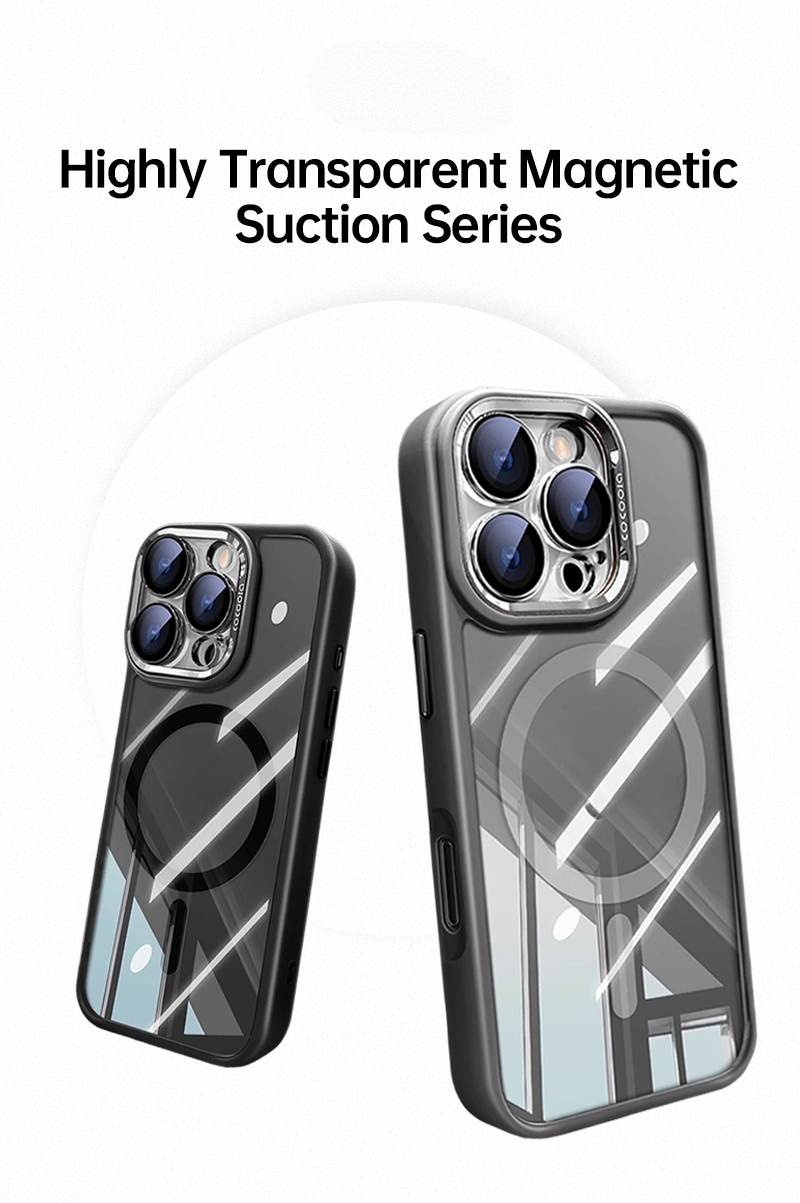 LEKCASE highly transparent magnetic iPhone 17 case series, clear back design with strong MagSafe ring and lens protection.