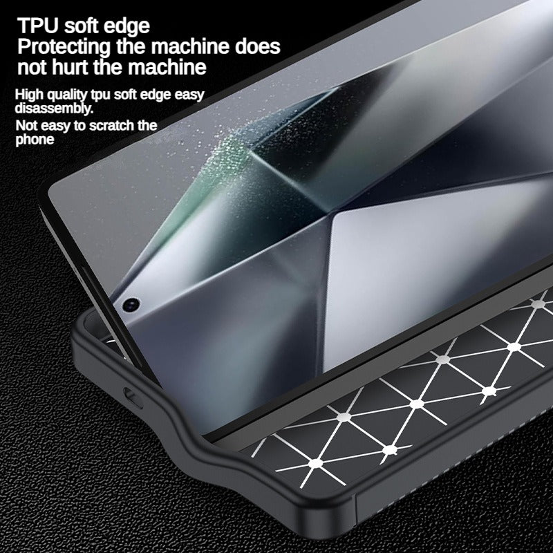 Carbon fiber patterned TPU all inclusive anti fall phone case for Samsung