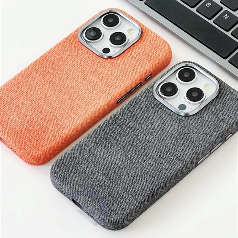 Magnetic Denim Fabric Case For iPhone