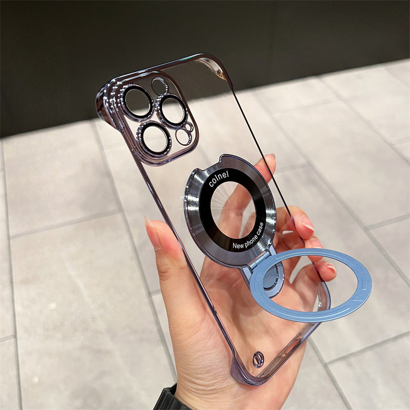 High transparency frameless label holder phone case for iPhone