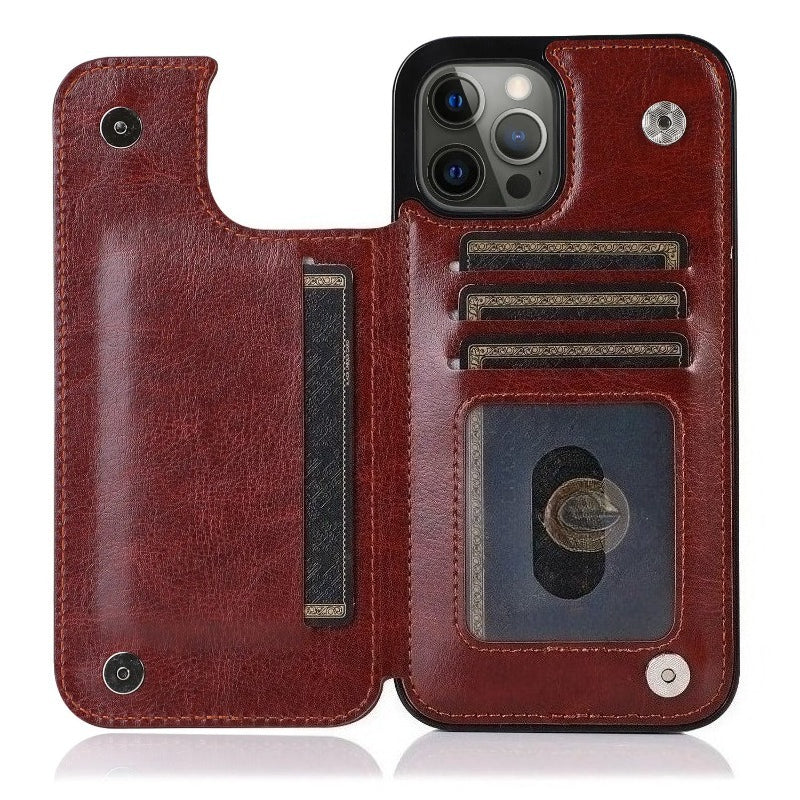 Luxury PU Leather Wallet Case For iPhone 